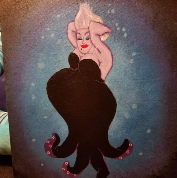 BBW Pinup Ursula Hand Painted Original 9x12 - Picture 2 of 2